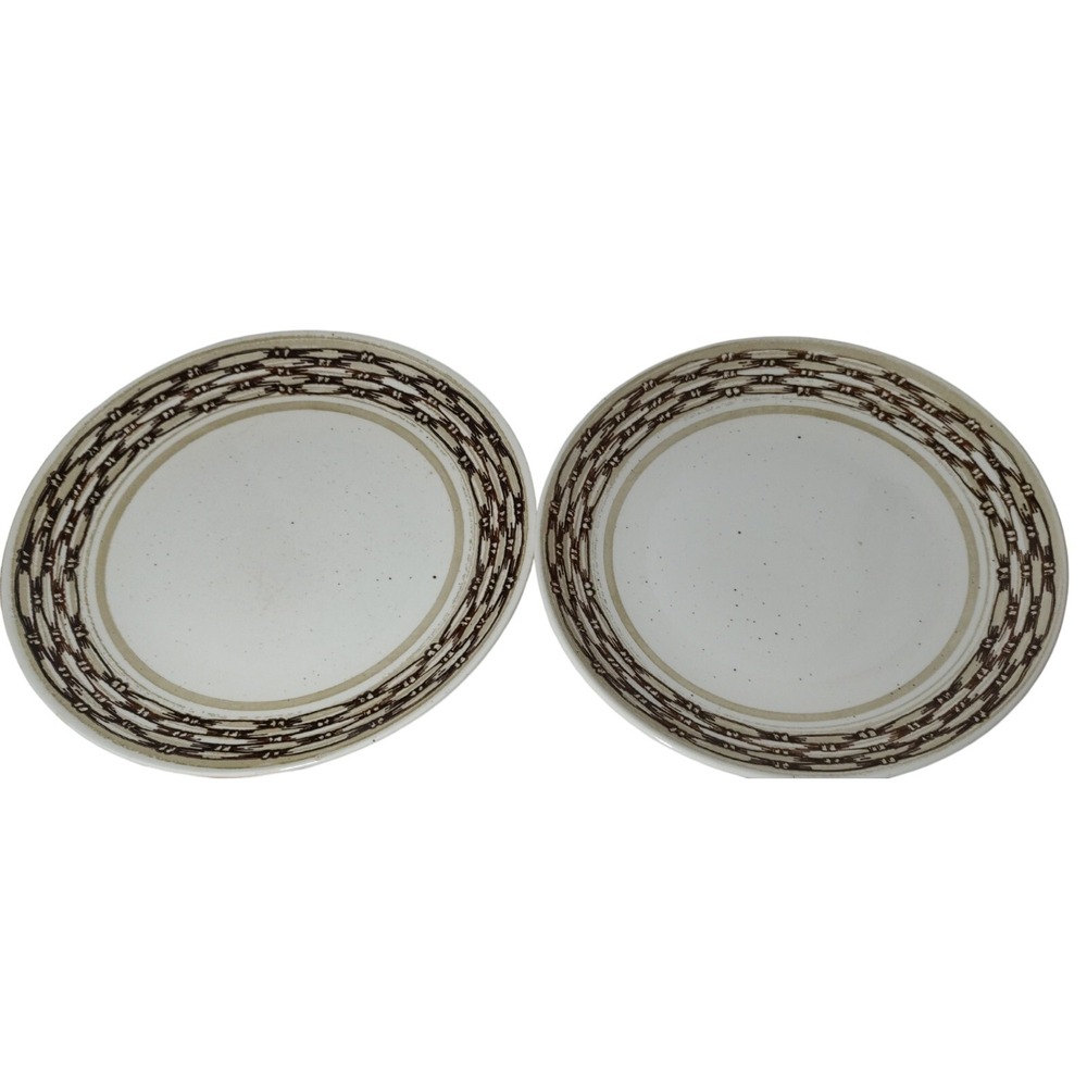 Vintage Royal China Dinner Plates Basketweave‎ Cavalier Ironstone Set of Two